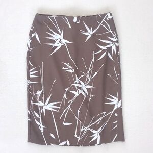 Banana Republic Women's Neutral Taupe Brown Cream Bamboo Straight Pencil Skirt 0